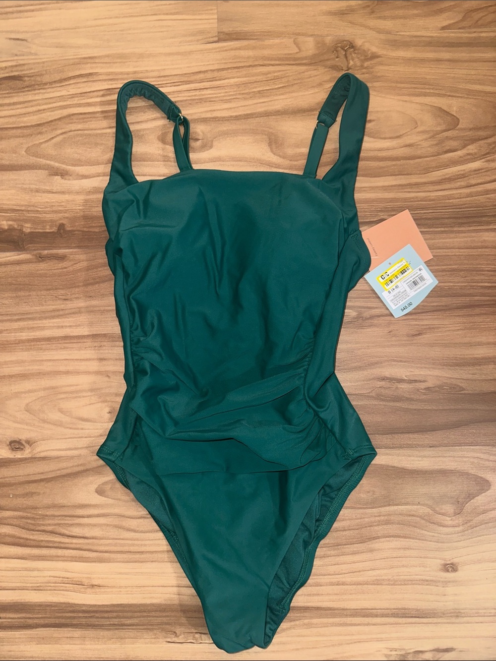 Shade & Shore Emerald Green Girls' One-Piece Swimsuit - Adjustable Straps